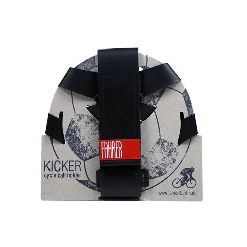 FAHRER Ball holder Kicker Ingenious connection between riding a bicycle an playing football For a size 5 football, basketball or handball  Black
