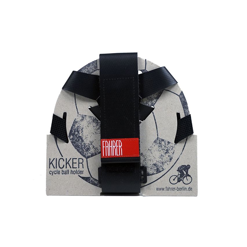 FAHRER Ball holder Kicker Ingenious connection between riding a bicycle an playing football For a size 5 football, basketball or handball  Black