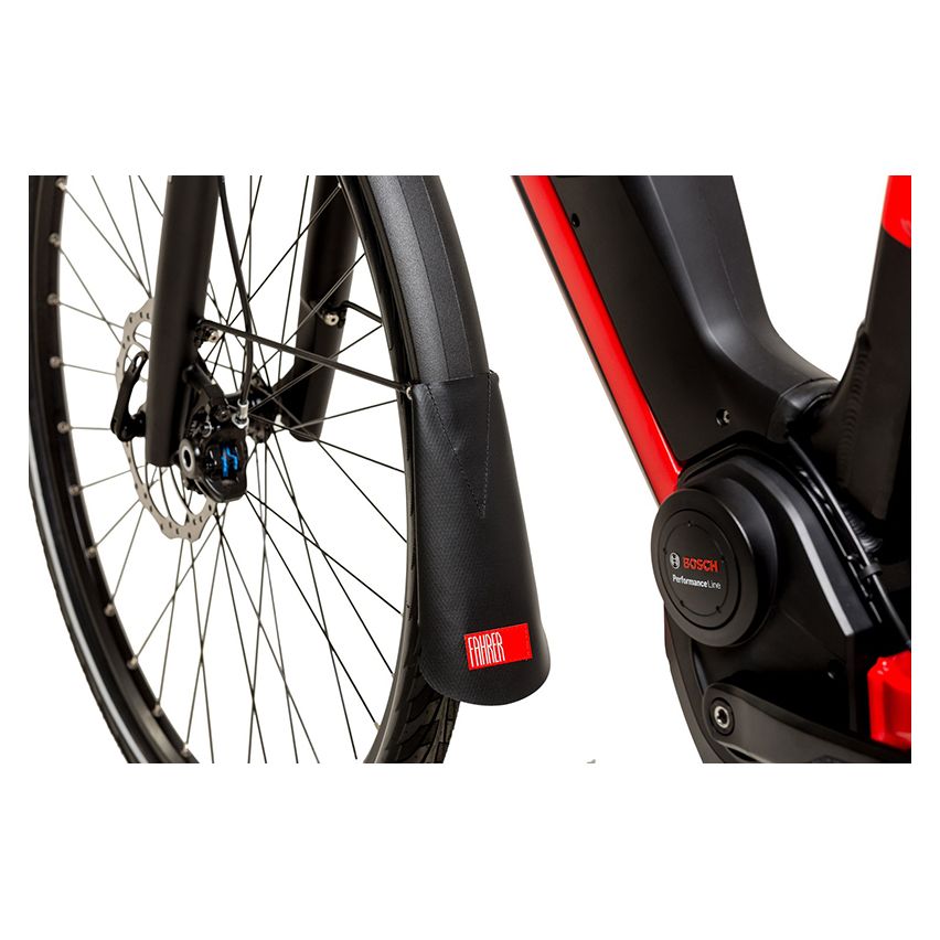 FAHRER Mudguard eBike Mudflap ''Latz'' Mud Flap ''LATZ'' Model E (for use with pedelecs or e-bikes). Wide enough for 65 mm wide mudguards Black