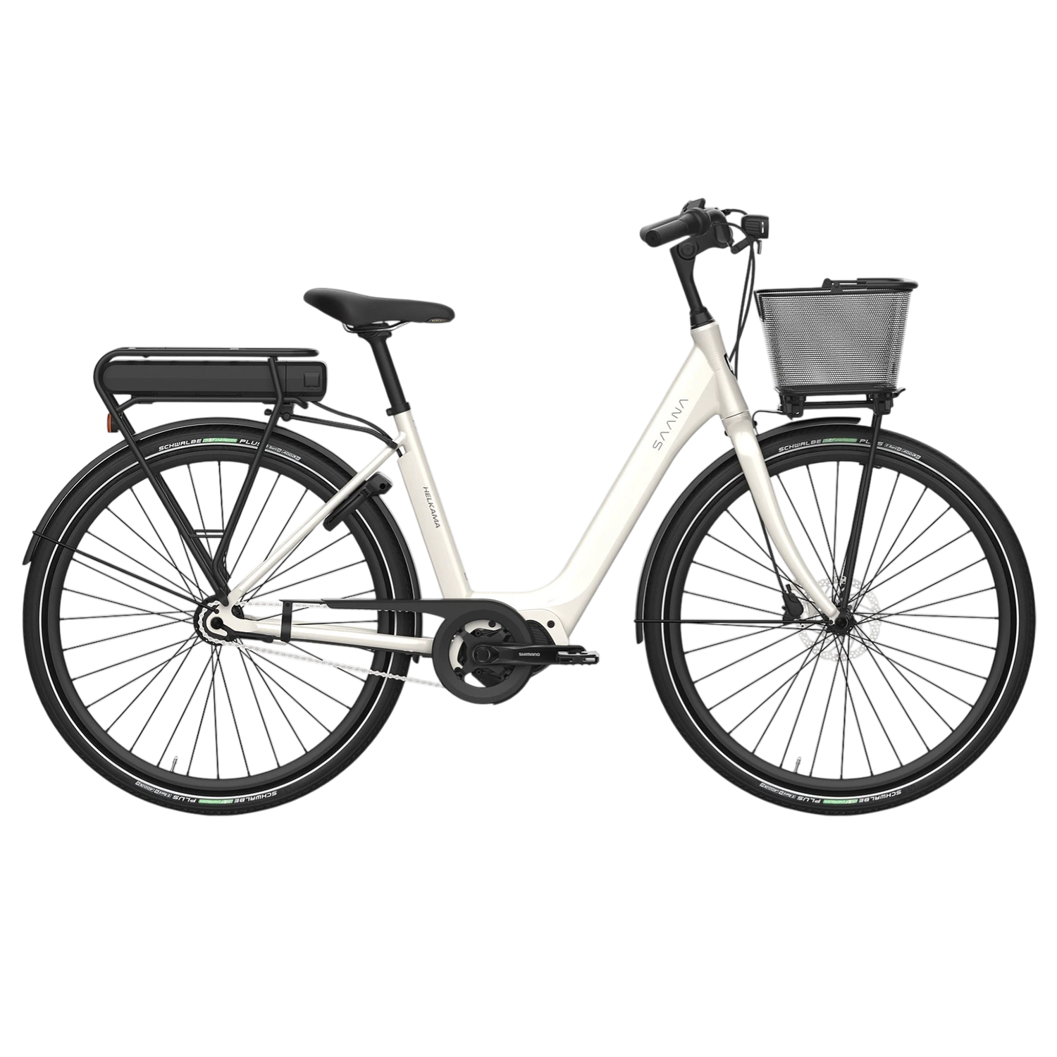 Helkama e-Saana 7v 28″ sähköpyörä-Helmiaisvalkoine Sähkökaupunkipyörä