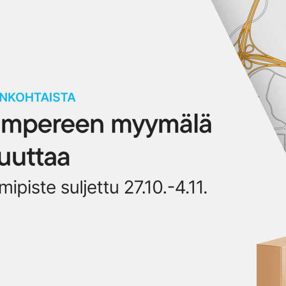 Tampereen myymälä muuttaa 27.10-4.11.2023